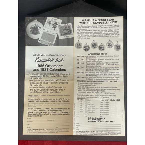 Campbell's Soup Kids 1986 Christmas Ornament IN BOX - Picture 14 of 16